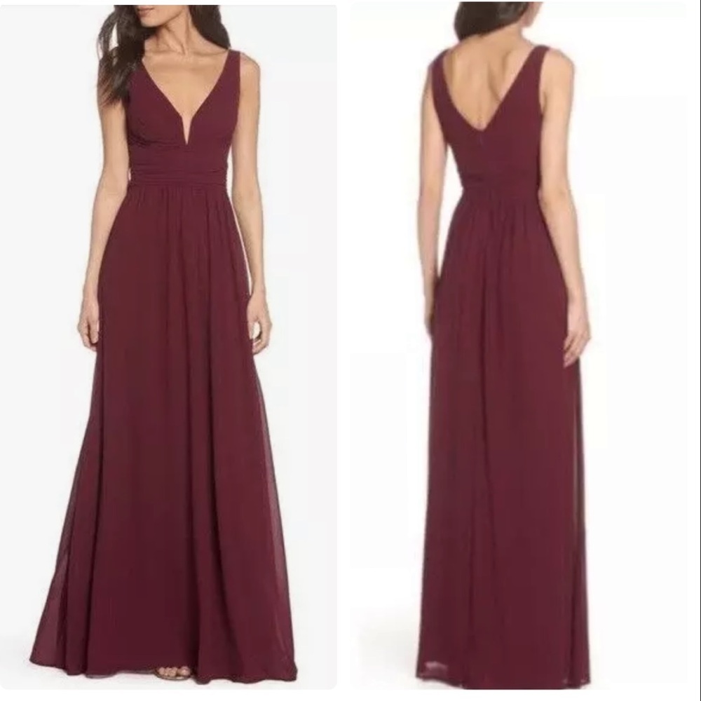 Lulus Leading Role Maxi Dress in Burgundy Size‎ XS
